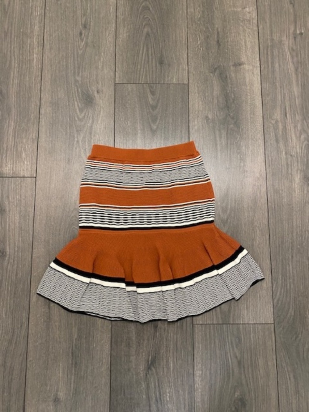 Sandro Striped Stretchy Mini Skirt Size 1